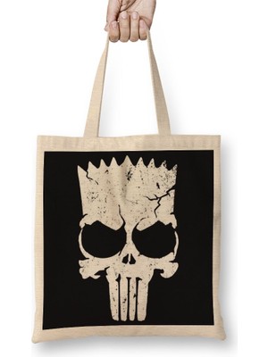 Baskı Dükkanı Bart Simpsons Bez Çanta Uzun Saplı