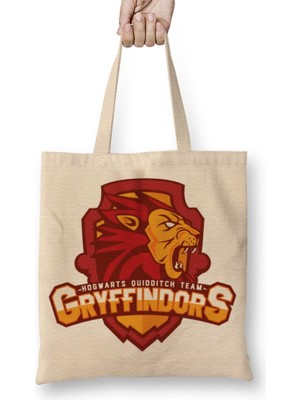 Baskı Dükkanı Gryffindor Bez Çanta Uzun Saplı