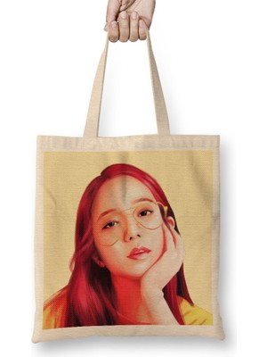 Baskı Dükkanı Blackpink Jisoo Bez Çanta Uzun Saplı