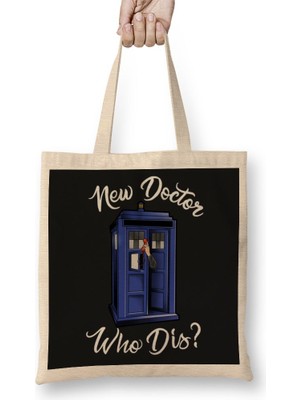 Baskı Dükkanı Doctor Who New Doctor Bez Çanta Uzun Saplı