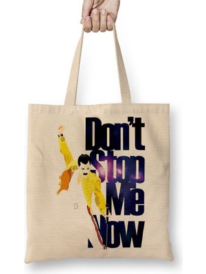 Baskı Dükkanı Queen Freddie Mercury 01 Bez Çanta Uzun Saplı