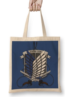 Baskı Dükkanı Attack On Titan Scoutıng Legıon Bez Çanta Uzun Saplı