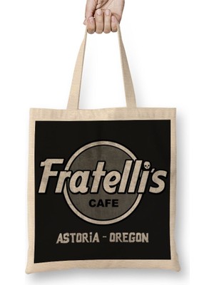 Baskı Dükkanı The Goonies Fratelli's Rock Cafe Bez Çanta Uzun Saplı