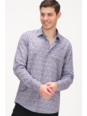 G733 DEWBERRY EMILIO ERKEK GÖMLEK-LACİVERT