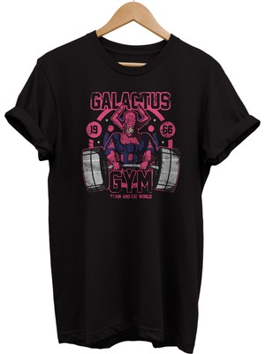 Remonz Galactus Gym Baskılı %100 Pamuk Oversize T-Shirt Büyük Beden Tişört