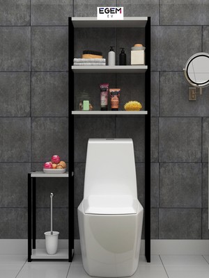 Egem Eğitim Yayınları Egem Klozet Üstü Düzenleyici Raf 3 Raflı Banyo Düzenleyici Havluluk Banyo Organizer Wc Arkası