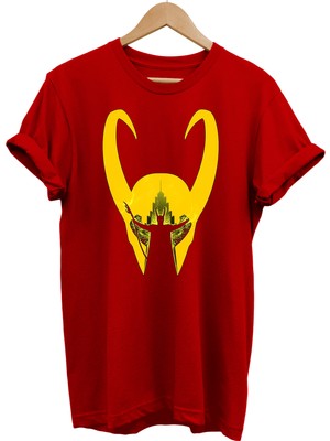 Remonz Loki Baskılı %100 Pamuk Oversize T-Shirt Büyük Beden Tişört