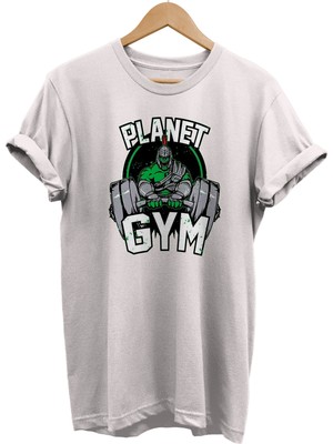 Remonz Hulk Planet Gym Baskılı %100 Pamuk Oversize T-Shirt Büyük Beden Tişört