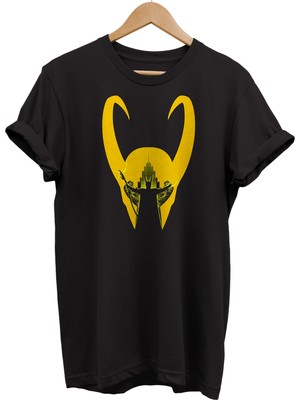 Remonz Loki Baskılı %100 Pamuk Oversize T-Shirt Büyük Beden Tişört
