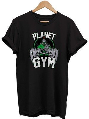 Remonz Hulk Planet Gym Baskılı %100 Pamuk Oversize T-Shirt Büyük Beden Tişört