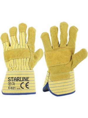Starline 021-SR Deri Iş Eldiveni 10/XL Yüksek Koruma ile Ergonomik Tasarım ve Süet Deri Malzeme