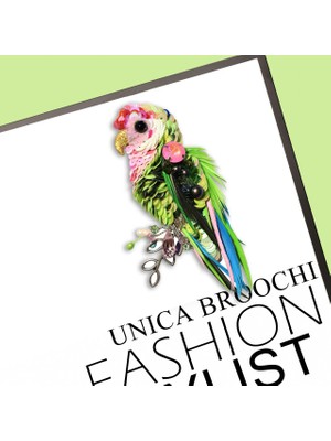 Unica Brooche Papağan Broş