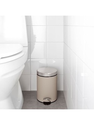 IKEA Çöp Kutusu  Bej , Meridyendukkan  24 cm Banyo Çöp Kutusu