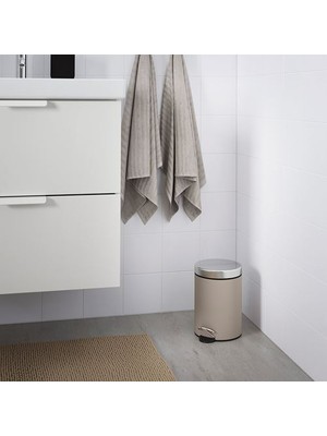 IKEA Çöp Kutusu  Bej , Meridyendukkan  24 cm Banyo Çöp Kutusu