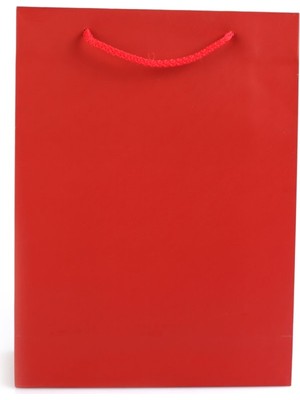 Paket Parti Karton Üzeri Mat Selefonlu Kırmızı Çanta 25X33X9 Cm(12'li)