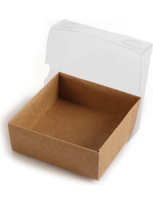 Paket Parti Asetat Kapaklı Demonte Kare Kutu 8X8X3 50'li