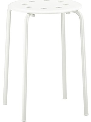 IKEA Tabure,beyaz  Genişlik 40CM Beyaz Renk Yuvarlak Tabure