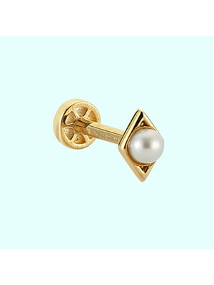 Sembol Gold Altın Inci Tragus Piercing 14 Ayar