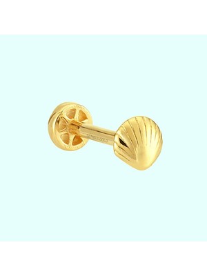 Sembol Gold Altın Istiridye Tragus Piercing 14 Ayar