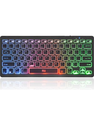 Rii K09 Bt Kablosuz Klavye Renkli Gökkuşağı Aydınlatmalı