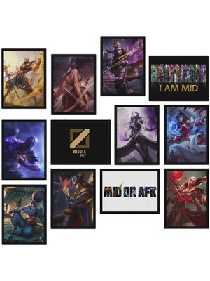 Hero Tasarım Mid Lol 12 Parça Mdf TABLOZLLTB209