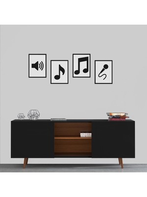 Hero Tasarım Müzik 4 Parça Mdf TABLOSLA390