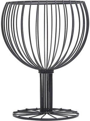 Three Beans Şarap Kupası Şekli Metal Meyve Sebze Depolama Kaseleri Geometrik Hollow Yumurta Meyve Sepetleri Tutucu Mutfak Aksesuarları | Çanta ve sepet (Yurt Dışından)