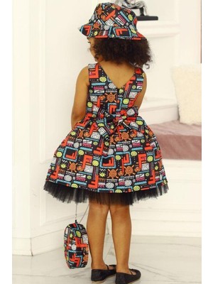 Riccotarz Kız Çocuk New Karışık Desenli Ff Model Elbise