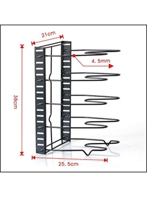 Three Beans 5 Katmanlar Mutfak Organizatör Raf Tutucu Kesme Kurulu Pan Pot Ayarlanabilir Raf Aksesuarları Mutfak Tencere Depolama Raf | Raflar ve tutucular (Siyah) (Yurt Dışından)