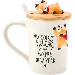 New Year - Yeni YılElk With Spoon Mug 375 ml