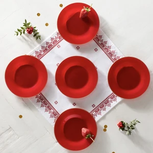 Retro Kırmızı 6 Parça Pasta Takımı