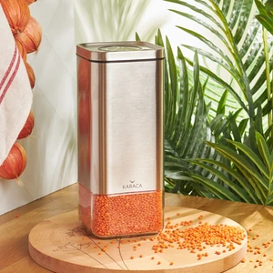 Avangart Inox Vakumlu Cam Kavanoz Saklama Kabı - L