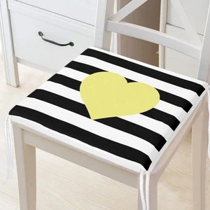 Modern Kalp Desen Dekoratif Kare Sandalye Minderi 40X40Cm Fermuarlı