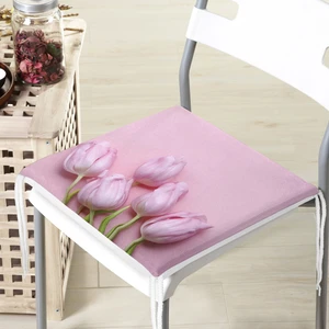 Realhomes Pembe Lale Dekoratif Kare Sandalye Minderi