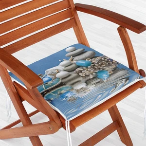 Realhomes Mavi Dünya Desenli Dekoratif Kare Sandalye Minderi 40x40cm Fermua