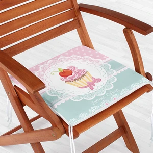 Realhomes Cup Cake Desenli Dekoratif Kare Sandalye Minderi