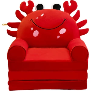 Love Home Çocuklar Için Üç Katmanlı Yengeç Detaylı Koltuk - Kırmızı (Yurt Dışından)