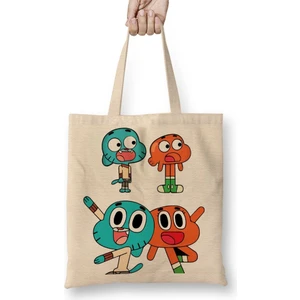 Baskı Dükkanı Gumball Cartoon Network Bez Çanta Uzun Saplı