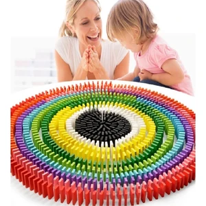 Ayas Eğitici Oyuncak Ahşap Domino Taşları 100 Parça Renkli Eğitici Domino