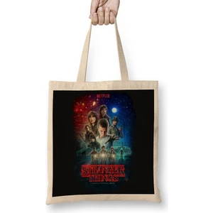 Baskı Dükkanı Stranger Things Netflix Bez Çanta Uzun Saplı