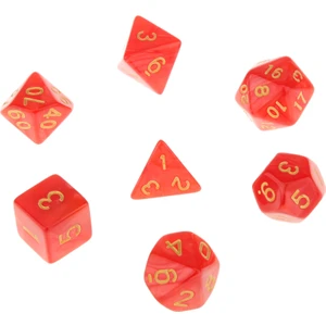 7x Polihedral Zar 16MM Dnd Mtg Masa Oyunları Için Kırmızı (Yurt Dışından)