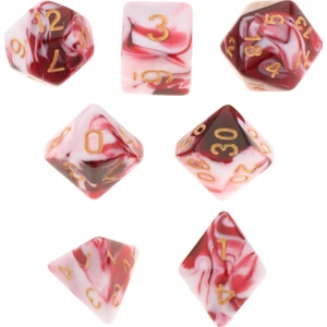 Polyhedral Zar Kurulu Oyunları Dnd Rpg Mtg Beyaz Kırmızı Için Çift Renkler Aile Oyunları (Yurt Dışından)