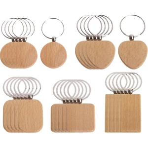 25 Adet Boş Düz Ahşap Anahtarlık Ahşap Anahtarlık Araba Charm Kolye Dıy Craft (Yurt Dışından)