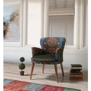 Hawaya Etnik Desen Yeşil Tekli Koltuk,berjer (Salon, Balkon,ofis)