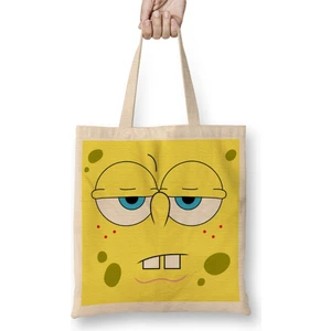 Baskı Dükkanı Sünger Bob Bez Çanta Uzun Saplı