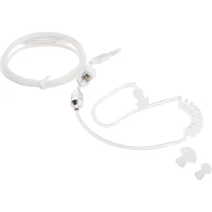 Spiral Akustik Hollow Hava Tüpü Anti-Radyasyon Kulaklık Kulaklık Mic, 3.5mm Mono Bodyguard Kulaklık Güvenlik Kulaklık Anti-Radyasyon Kulaklık Beyaz Beyaz (Yurt Dışından)