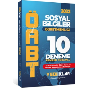 Yediiklim Yayınları 2022 ÖABT Sosyal Bilgiler Öğretmenliği Tamamı Çözümlü 10 Deneme