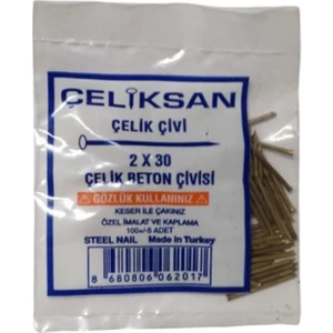 Çelik Beton Çivi 2*30 100 Adet Sarı