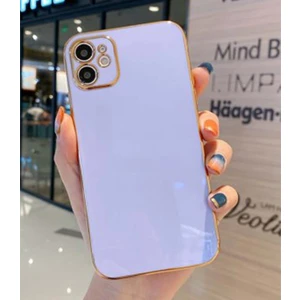 Iphone 11 Kılıf Luxury 12 Görünümlü Yumuşak Silikon Kamera Korumalı Lila