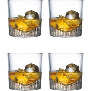 Caldera Nude Logolu Kristal Dörtlü Viski Bardağı Seti 325 cc